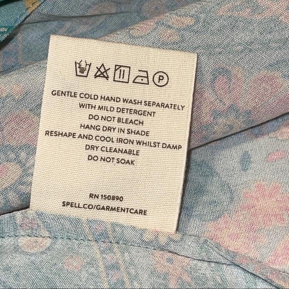 Spell & the Gypsy NWT Farrah Half Moon Gown Aqua M - Picture 11 of 15